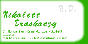 nikolett draskoczy business card